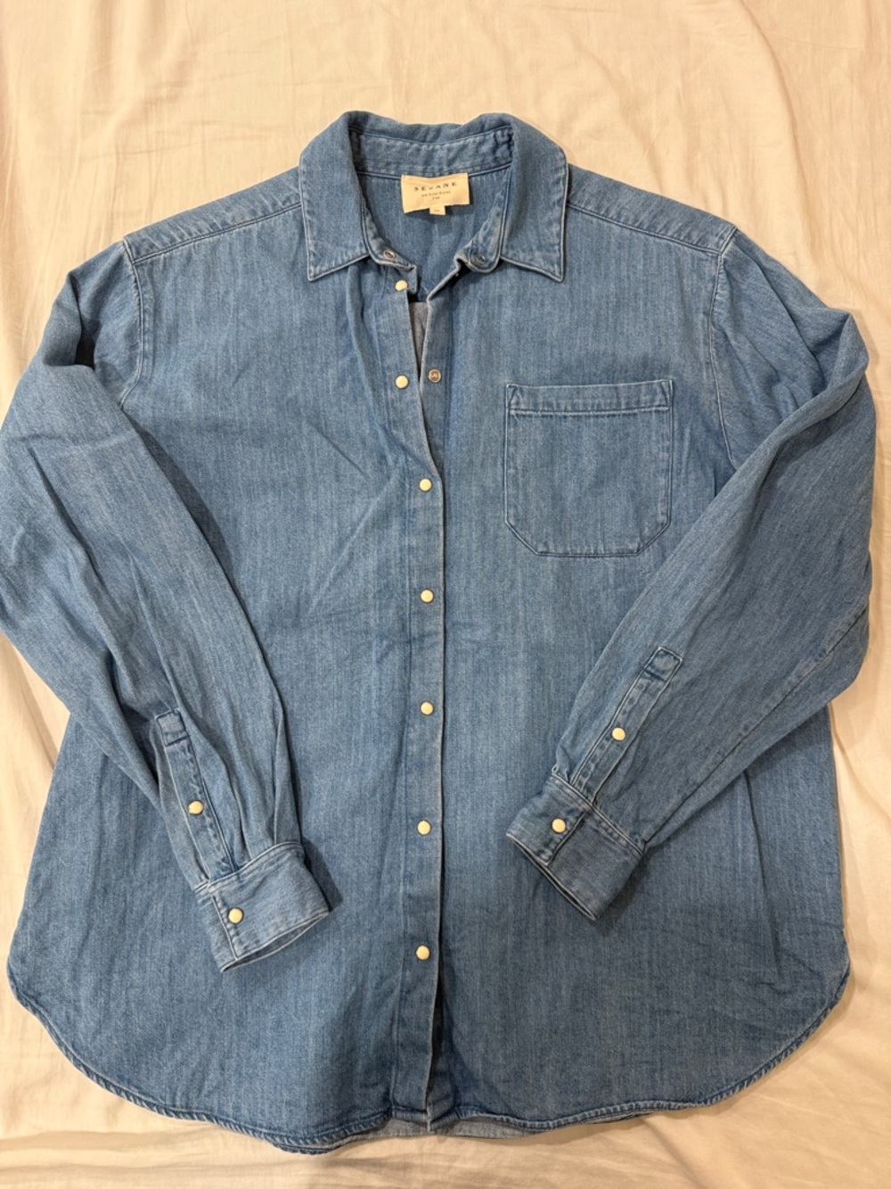 Sezane Max Shirt Deep Blue - Size 2
